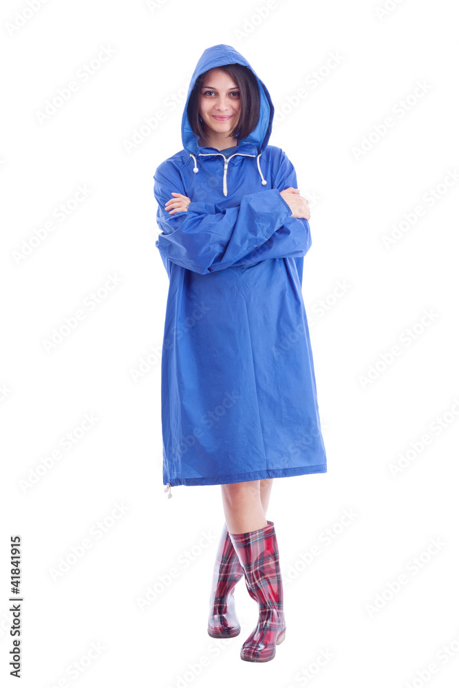 Woman wearing raincoat Woman wearing raincoat