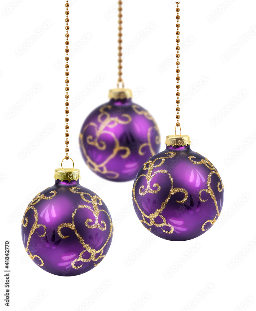 Obraz premium Purple Christmas balls