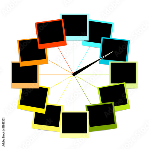 Creative clock design with photo frames