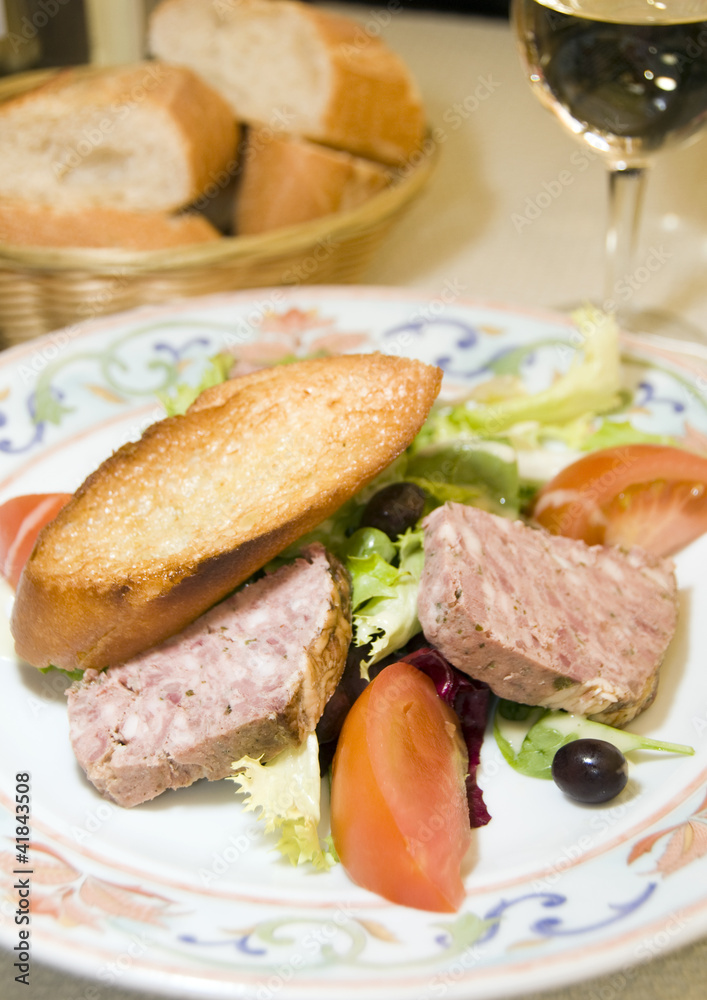 French country style pork terrine pate salad French country style pork terrine pate salad