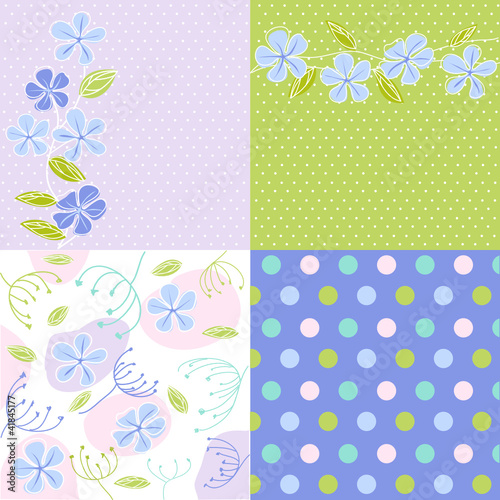 seamless patterns with floral fabric texture
