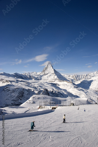 Skiers on Matterhorn