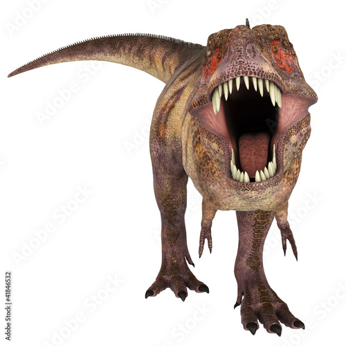 Fototapeta Naklejka Na Ścianę i Meble -  tyranosaur red face to face
