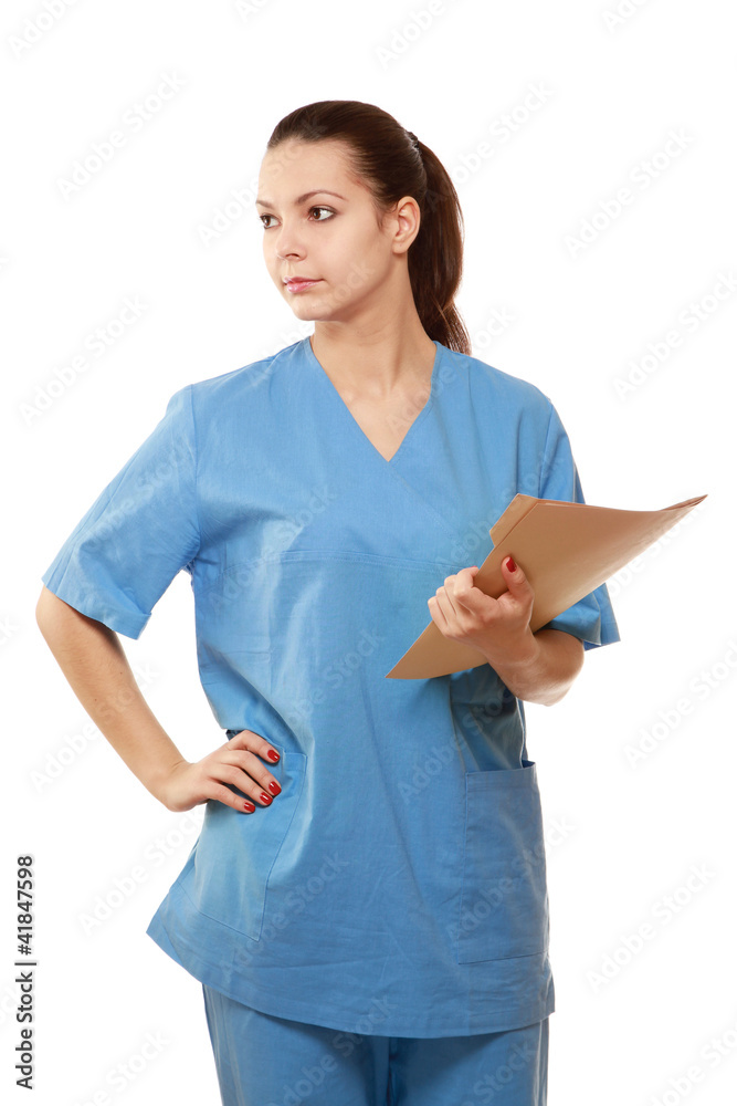 A female doctor with a folder