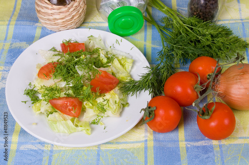 Vegetable salad on the table