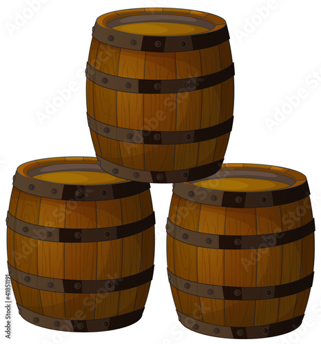 Wooden barrels photo