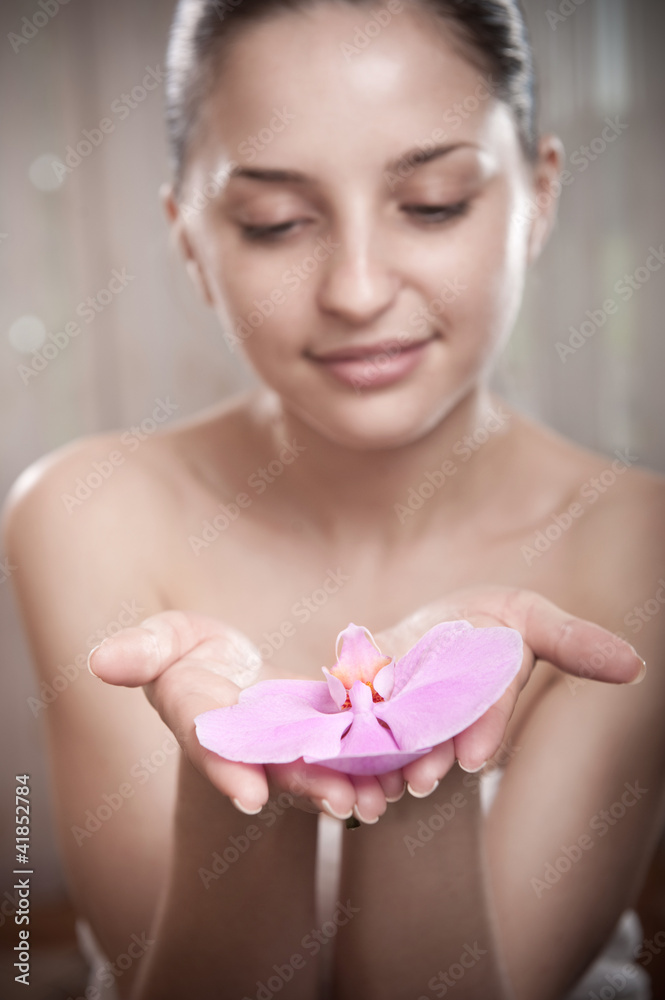 Orchid in hands Orchid in hands