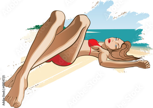 Young woman sunbathing