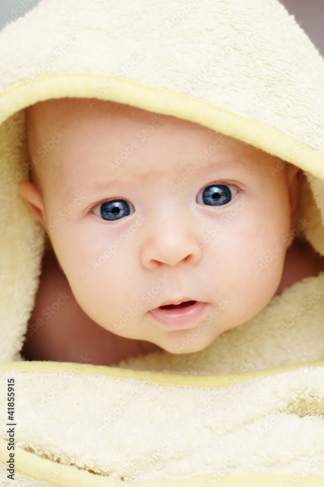 3 months old cute baby after bath 3 months old cute baby after bath