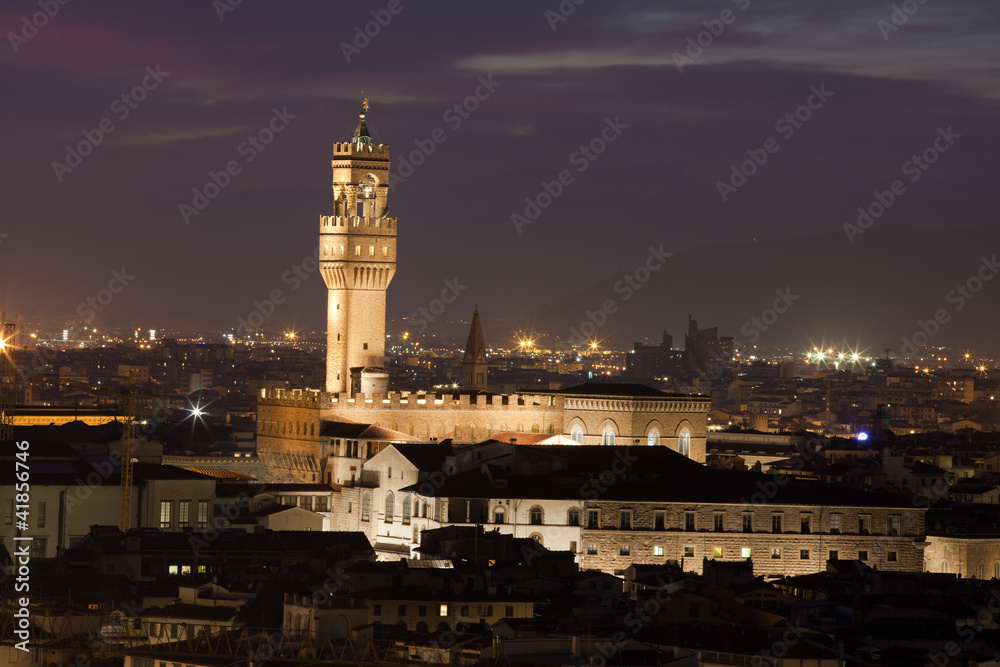 Obraz premium Florence - Palace Vecchio by night
