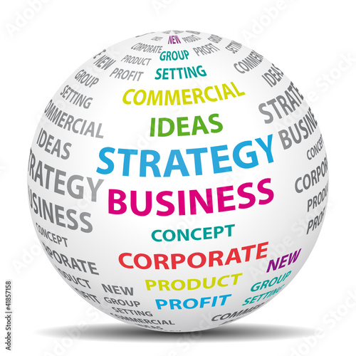 Business strategy world. Vector icon.