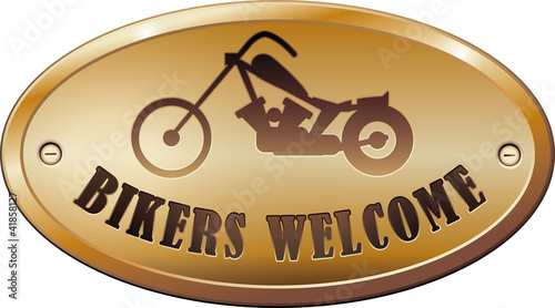 Schild Gold bikers welcome