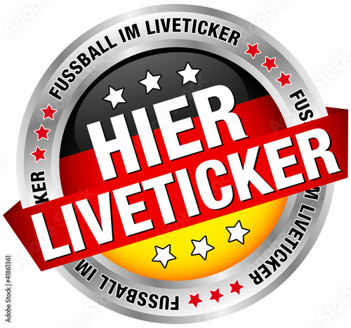 Button "Hier Liveticker" schwarz/rot/gold