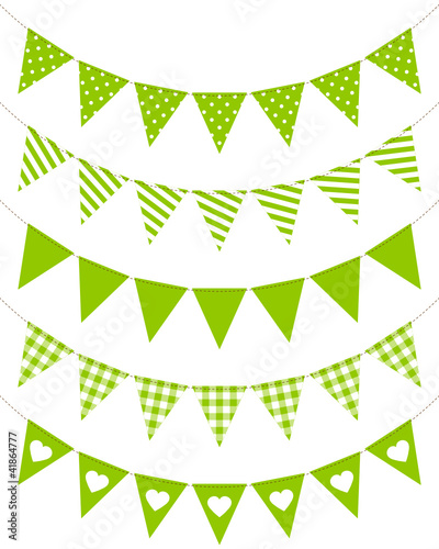 5 Seamless Festoons Curve Different Pattern Green