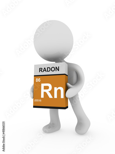 3d man carry a radon box