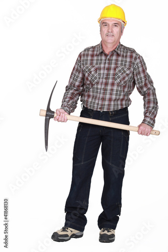 Middle-aged man with Axe