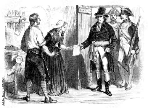 Obraz na plátně Arrest - French Revolution - end 18th century