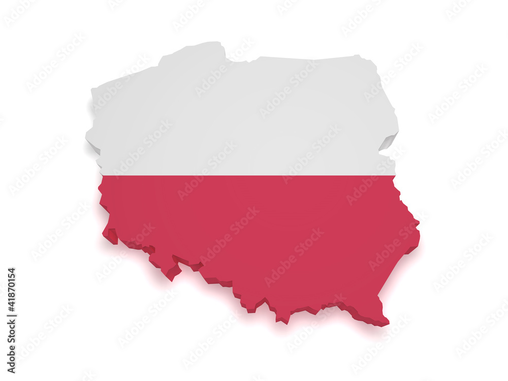 Poland Map 3d Shape Poland Map 3d Shape