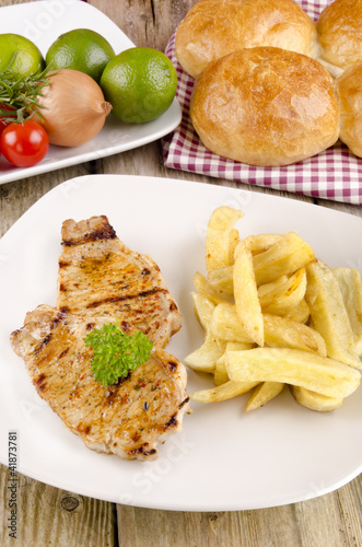 pork chops with french fries