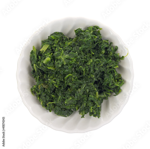 Chopped spinach in bowl