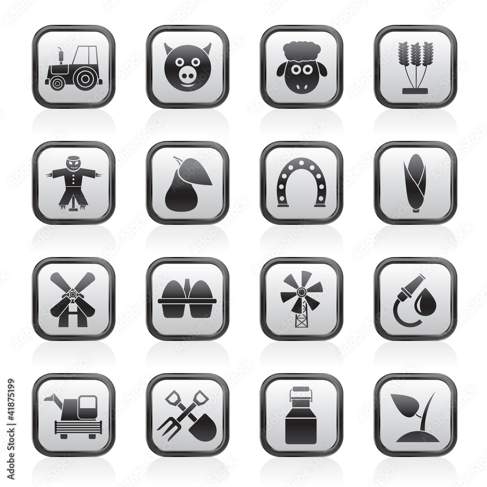 Agriculture and farming icons - vector icon set Agriculture and farming icons - vector icon set