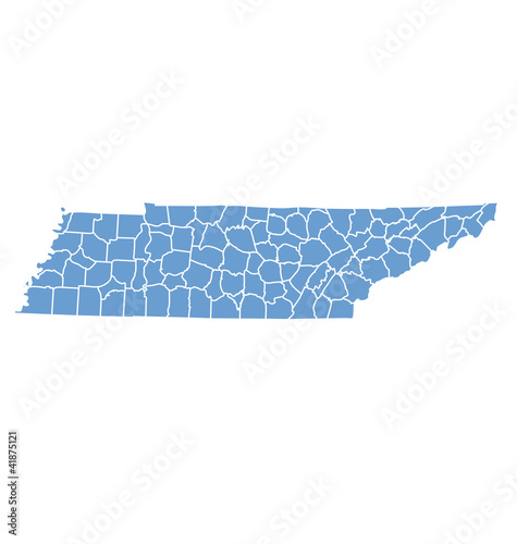 State map of Tennessee by counties