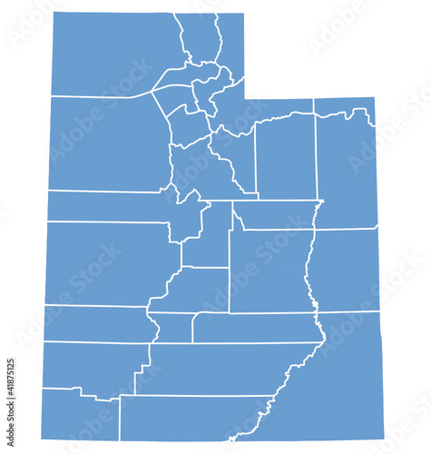 State map of Utah by counties