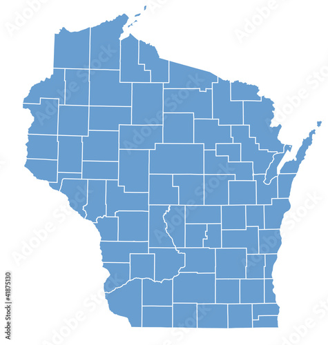 State Map of Wisconsin by counties photo
