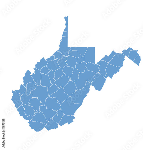 State Map of West Virginia by counties