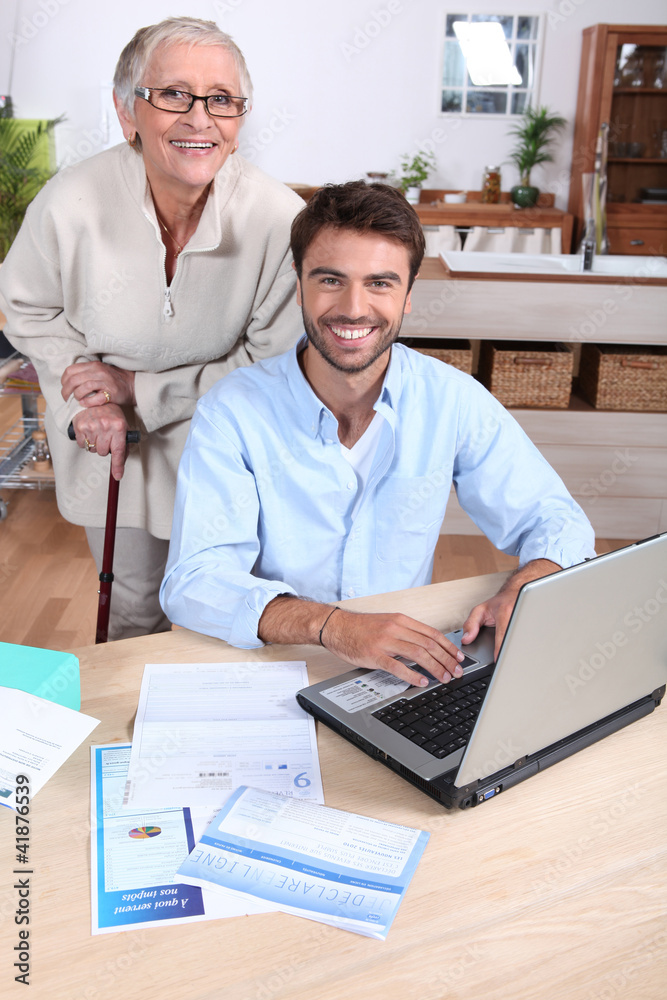 Happy doing accounting at home Happy doing accounting at home