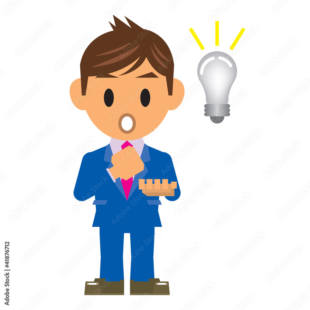 ビジネスマン イラスト ひらめく 電球 Stock Vector Adobe Stock