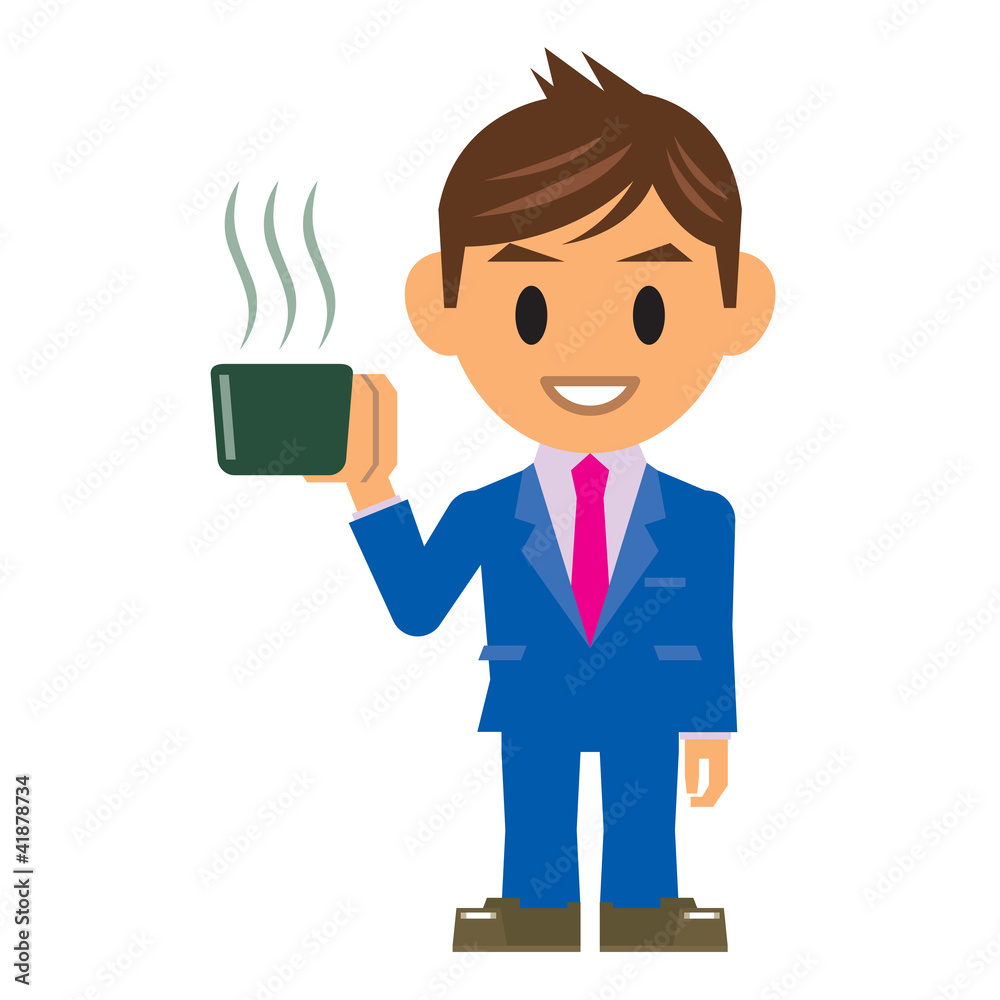 ビジネスマン イラスト 休憩 コーヒー 紅茶