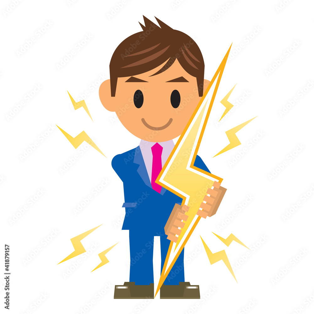 ビジネスマン イラスト 電気 雷 Stock ベクター Adobe Stock