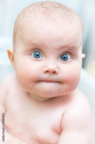 closeup portrait of adorable baby