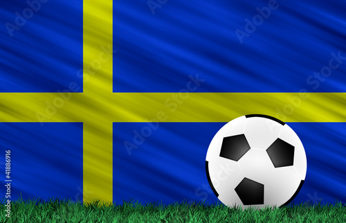 Soccer ball and flag