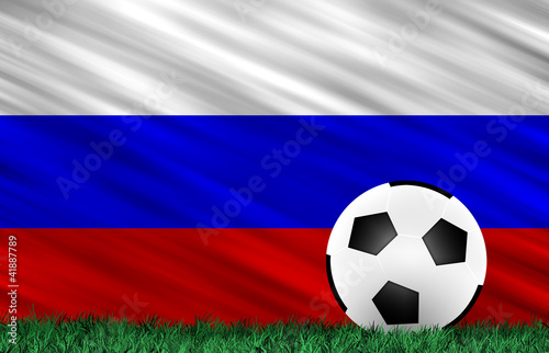 Soccer ball and flag