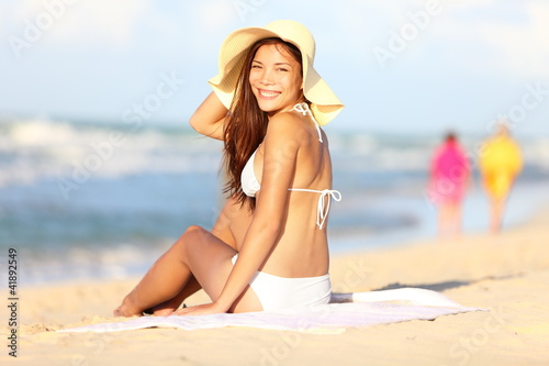 Vacation beach woman happy