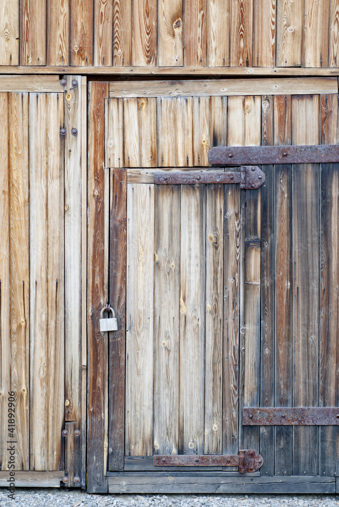 old wood background with door