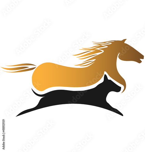 Horse and dog racing logo vector photo