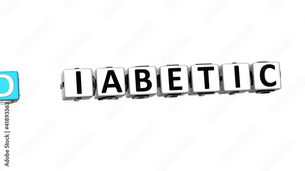 3D Learn Diabetic Crossword on white background 3D Learn Diabetic Crossword on white background