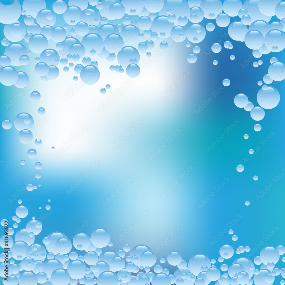 The blue  background with air bubbles