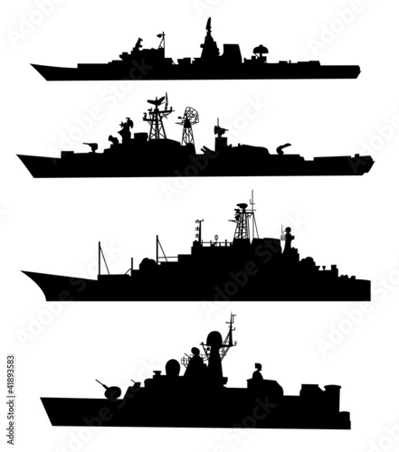Ship silhouettes set