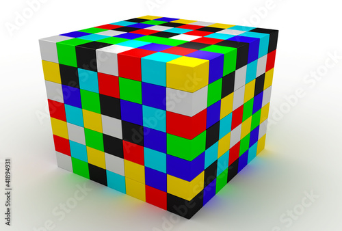 the color isolated cubes