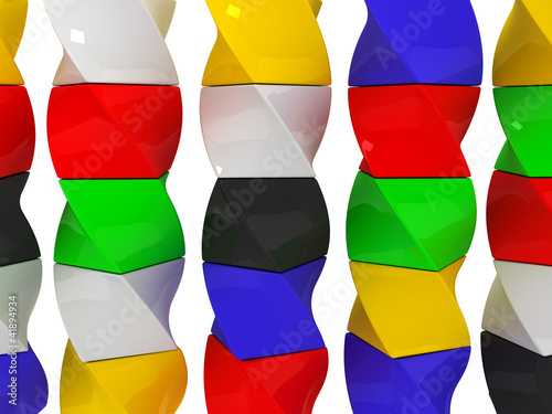 the color isolated cubes on a white background