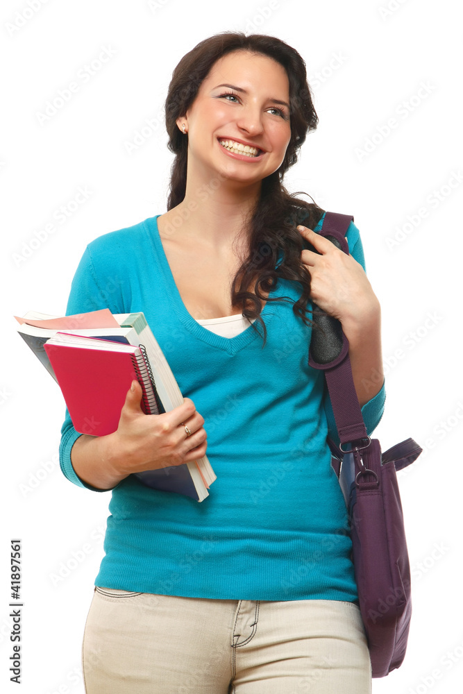 A smiling college girl