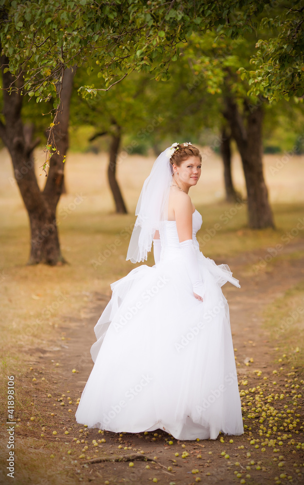 beautiful bride on the nature