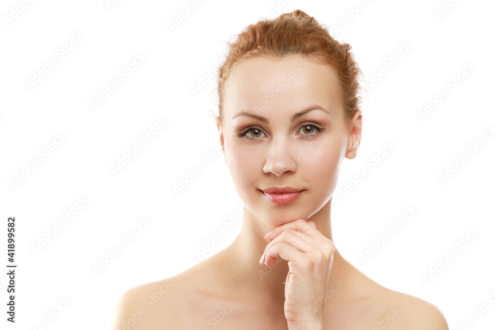 Portrait of a beautiful young woman, closeup Portrait of a beautiful young woman, closeup