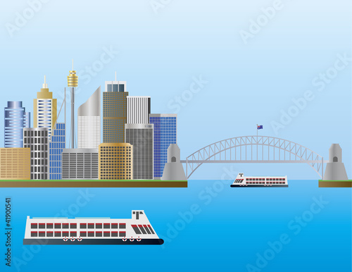 Sydney Australia Skyline Illustration