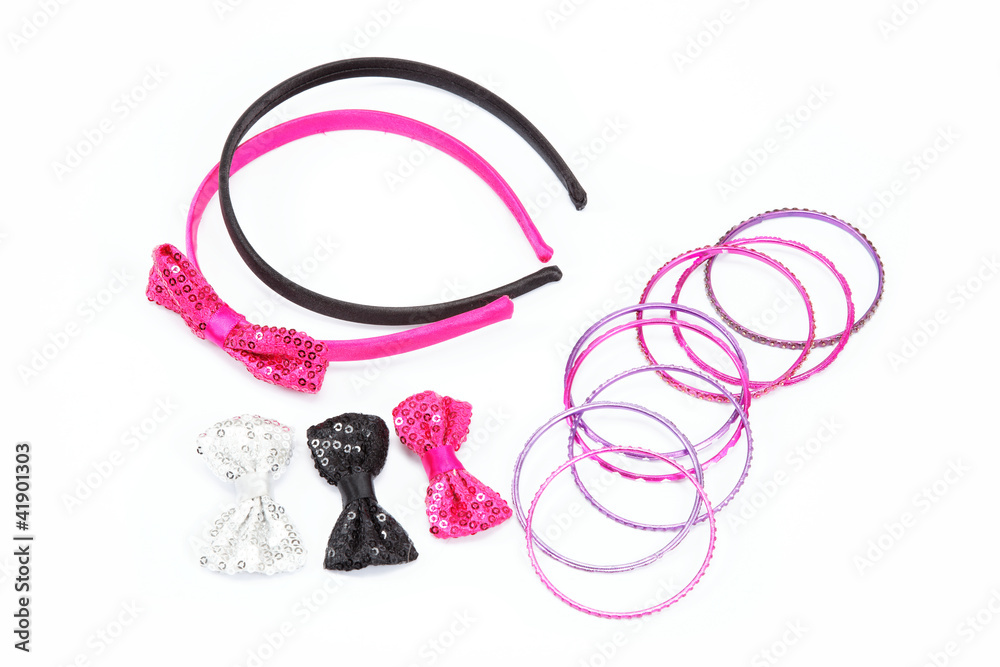 hair accessories on a white background. hair accessories on a white background.