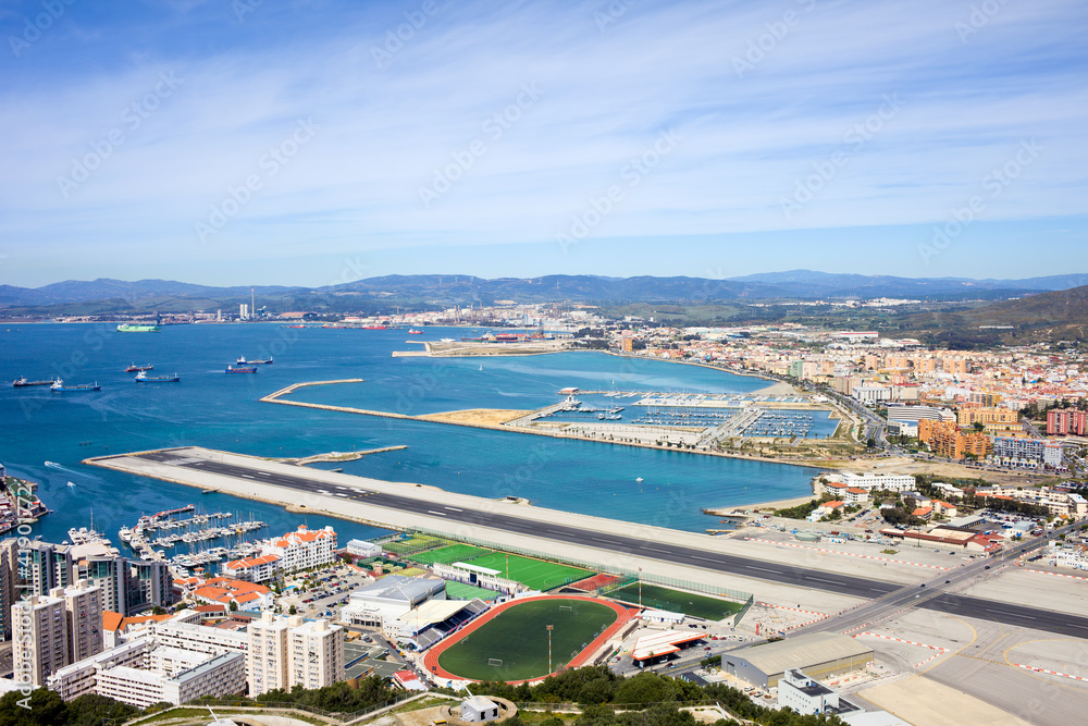 Gibraltar Runway and La Linea Cityscape